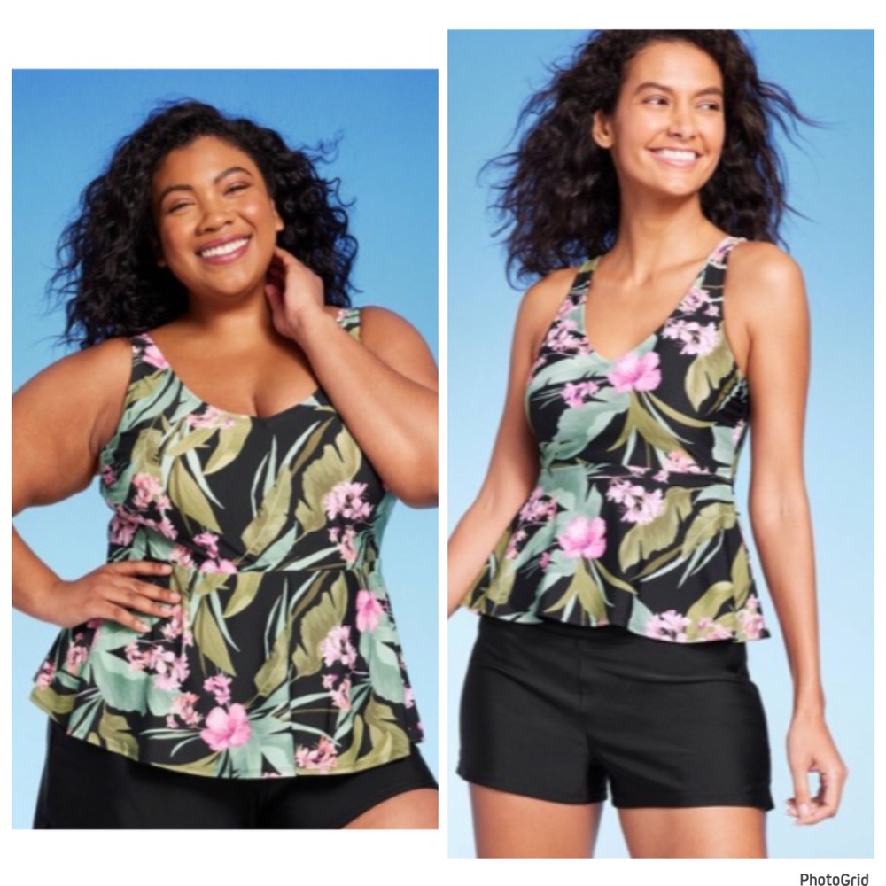 Kona sol 20 plus size tropical swimsuit tank NWT